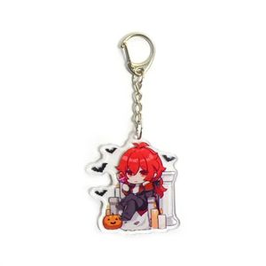 Animation Anime <span class=keywords><strong>Genshin</strong></span> Impact Hutao Diluc Xiao <span class=keywords><strong>Qiqi</strong></span> Mona Tartaglia Kawaii Halloween Noël Cartoon Acrylique Porte-clés Pendentif - Product Image 3