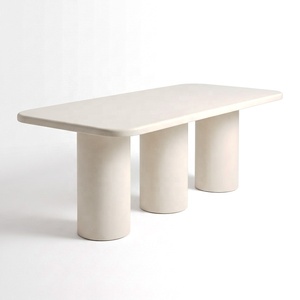 Modern Micro Cement Outdoor <b>Table</b> <b>Set</b> Patio Dining <b>Table</b> and <b>Bench</b> <b>Set</b> Minimalist Garden Furniture - Product Image 2
