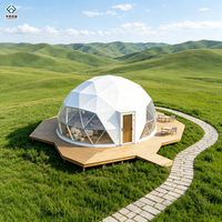 Tente de camping en plein air pour 4 à 6 personnes, tente géodésique de 8 m, tente de luxe pour le glamping avec salle de bain