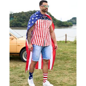 Ensemble Gilet Homme Personnalisé Drapeau Américain Sans Manches en Polyester, Cape, Lunettes de Soleil et Chaussettes Patriotiques pour le 4 Juillet et la Fête de l'Indépendance - Product Image 6