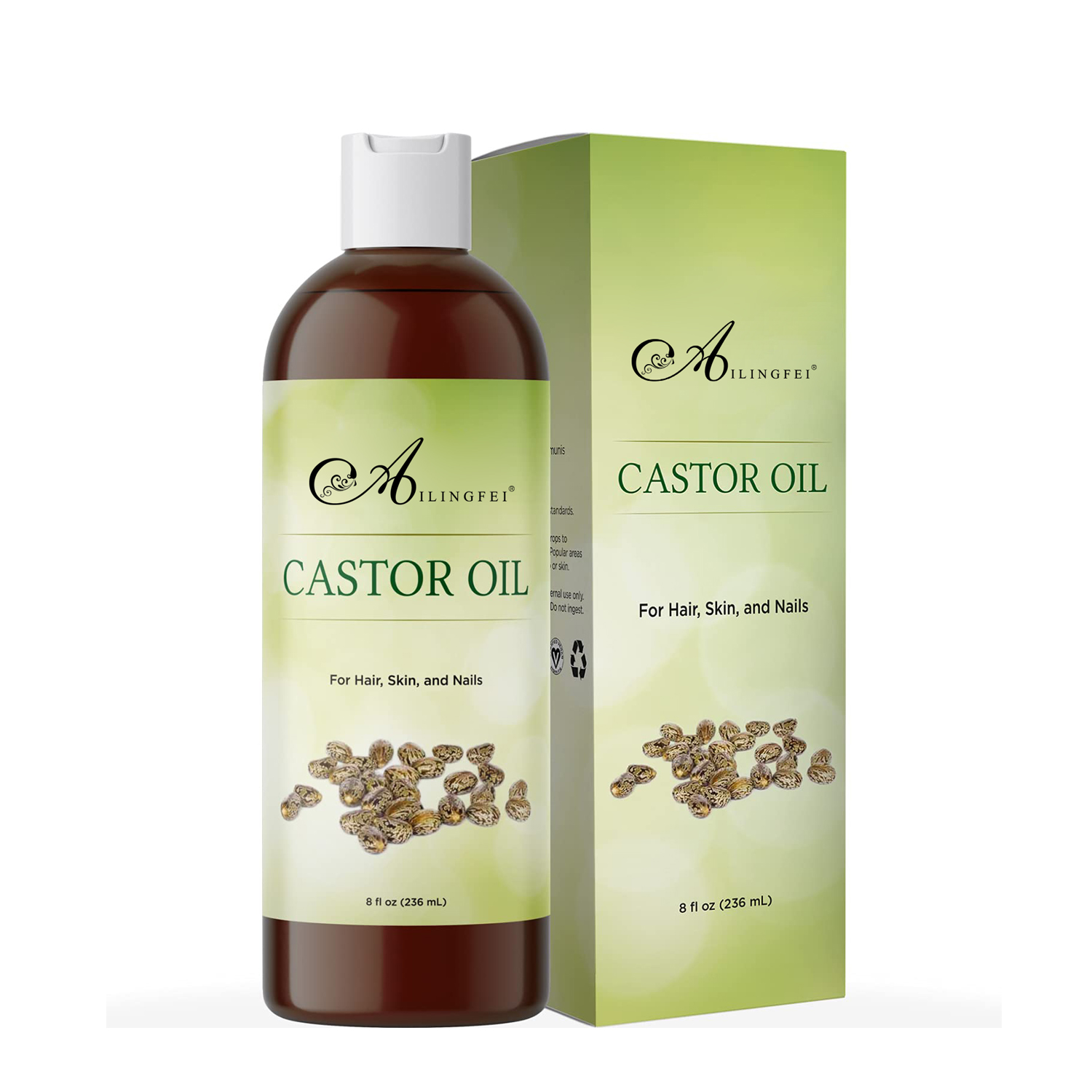 Фирменное 100% чистое органическое касторовое масло для роста ресниц, бровей и волос