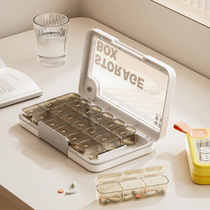 Boîte de pilulier portable de 7 jours avec compartiments quotidiens (mon-soleil) étui hermétique pour sac Kit de <span class=keywords><strong>pharmacie</strong></span> de voyage sans BPA - Product Image 4