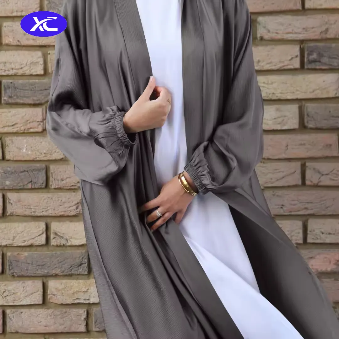 2024 mode Modern 3 buah Set Kimono sifon yang cocok Kimono Dubai Turki Kaftan gaun Muslim Abaya terbuka