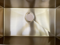 Évier artisanal doré en acier inoxydable 304, profond, pour cuisine et buanderie, avec égouttoir unique, logo personnalisé, design contemporain, garantie 5 ans