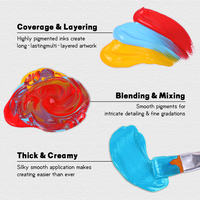 Panwenbo 300ml artiste professionnel peinture acrylique sans acide consistance lisse bonne couverture ensemble de peinture acrylique