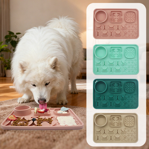 Tùy chỉnh chức năng Silicone hút ly thức ăn vật nuôi trung chuyển Bát vật nuôi liếm Mat cho chó mèo - Product Image 1