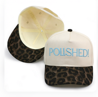 Casquettes de baseball 5 panneaux à chevrons, motif feuille ethnique tendance, avec fermeture à boucle en cuivre doré, impression en relief et visière incurvée, 100% coton
