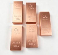 Barres de cuivre à bon prix, lingots de cuivre personnalisables, vente chaude, lingot de cuivre fin 999 de 1 kg pour investissement