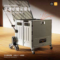 Chariot de magasinage pliable multifonctionnel en plastique durable pour le rangement en plein air et le rangement.