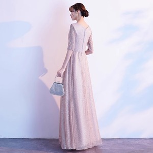 Evening Gown V-Neck <b>A</b>-<b>Line</b> Empire Waist Long <b>Dress</b> Elegant Banquet Attire For Hosts And Choir Performance - Product Image 5