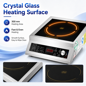 Durable 201 Stainless Steel Flat Fryer 3500W Industrial Grade Induction Cooker for Professional Commercial Kitchen Use - Product Image 2