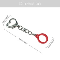 Porte-clés brillant à lèvres en forme de cœur, pendentif décoratif pour tasse isotherme, breloque électronique, accessoire DIY, à assortir aux poupées