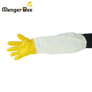 Gants de protection pour apiculture Menger Bee en peau de mouton jaune et coton, protection longue pour les bras, sans latex, résistants aux chocs, avec manchette élastique - Product Image 5