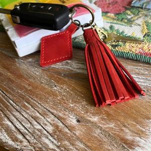 Genuine <b>Bags</b> Retro Leather Tassels Keychain Women Tassel <b>Bag</b> <b>Charm</b> for Gifts - Product Image 5