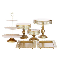 Soporte para Tartas Dorado Creativo Europeo, Accesorios para Bodas, Decoración para Mesa de Postres, Combinación de Soportes para Tartas