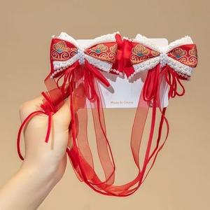 Grand rouge Style <span class=keywords><strong>chinois</strong></span> accessoires de cheveux pour enfants nouvel an célébration arc gland pince à cheveux bijoux vente chaude - Product Image 4