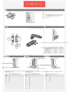 Charnière de meuble réglable 3D à 95 degrés, à fermeture amortie hydraulique, en aluminium, pour cadre de porte, Sensys 8638i - Product Image 2