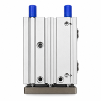 Cylindre pneumatique guidé à trois tiges TCL16X50S, actionneur linéaire à double effet en alliage d'aluminium pour l'automatisation industrielle et les machines CNC
