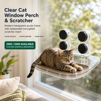 Jouet pour chat 3-en-1 et perchoir de fenêtre pour chat, hamac mural avec griffoir, baguette interactive, balle intelligente avec