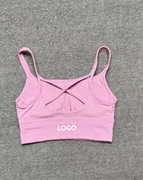 Soutien-gorge de sport à maintien élevé avec bretelles croisées, motif uni, dos croisé, séchage rapide, en Spandex/Nylon, sans coutures, pour Pilates et Yoga