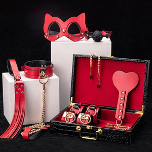 Set Portatile di 8 Pezzi per Giochi di Bondage <span class=keywords><strong>in</strong></span> Pelle con Scatola, Kit BDSM per Coppie - Product Image 2
