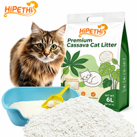 Litière pour chat en manioc, qualité alimentaire, hautement absorbante, biodégradable, soluble dans l'eau, jetable aux toilettes, vente en gros, directement de l'usine, OEM ODM personnalisé