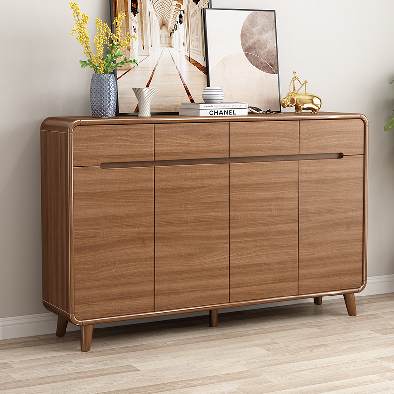 Wholesale Solid Wood Color Large Capacity Recycled Pine Shoe Cabinet Family Entry Cabinet Balcony Receive Shoe Rack for Home