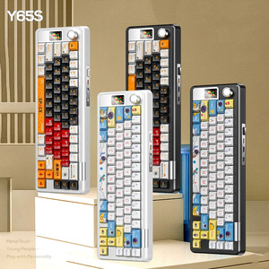 YINDIAO 65S cinco lados Tema de sublimación caliente inalámbrico BT tres modos Teclado mecánico RGB juego ordenador teclado con cable - Product Image 1