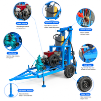 Foreuse mobile pour puits d'eau, directement de l'usine, profondeur 100m, pour l'approvisionnement en eau et l'irrigation rurale, petite machine de forage portable 35HP