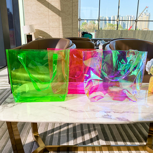 Bolsa Transparente Personalizada con Logotipo y Diseño de Durazno Rojo para Mujer - Bolsa de Compras de PVC Transparente, Bolsas de Playa de PVC Coloridas para Regalo - Product Image 3