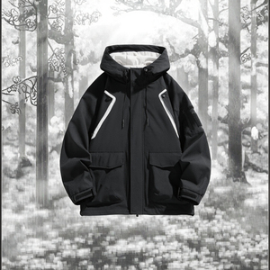Mens High Quality Vintage Windbreaker <b>Canvas</b> <b>Jacket</b> Stand Waterproof Outdoor Casual Fall Winter - Product Image 3