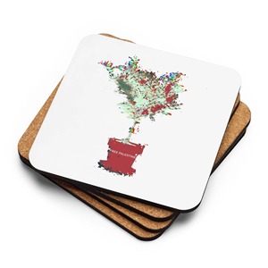 Customized MDF Cork Coasters Set in Color Water-Proof Printed Wood Beer Coasters Mats & Pads for Promotion & Retail