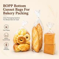 Sacs à fond plat en BOPP transparent de qualité alimentaire, micro-perforés, pour l'emballage de pains de boulangerie, vente en gros