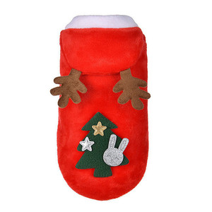 Costume Invernale per Cani a Tema Renna Natalizia, Cappotto Caldo in Pile con Cappuccio e Corna di Alce, Outfit Festivo in Peluche per Cani di Piccola Taglia - Product Image 4