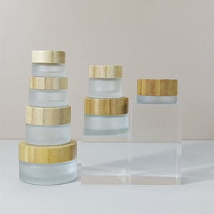 Wholesale 20g 30g 50G 60g Eco Brown Glass <b>Containers</b> Wooden Lid Amber Face Cream Jar for Skincare Packaging - Product Image 6