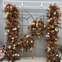 Roses artificielles brunes de 200 cm, rangée de fleurs pour allée, décoration de mariage personnalisée, chemin de table fleuri pour événements festifs
