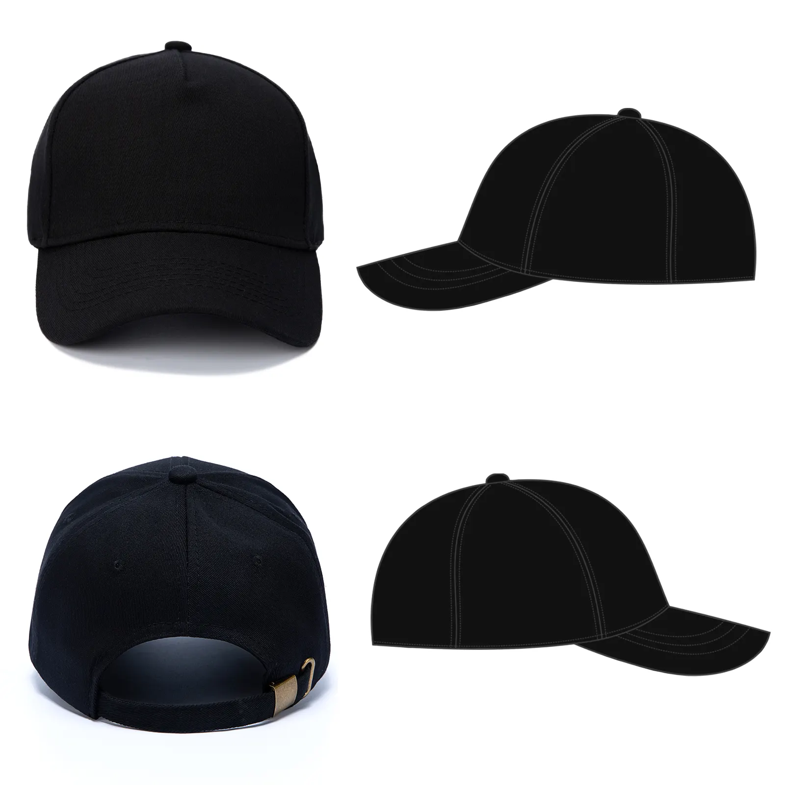 Custom Quality Embroidery Curved Brim Panel Structured Men Women Outdoor Sports A Frame K Frame Snapback Baseball Hat Cap