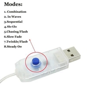 Guirlande lumineuse de Noël multicolore 3x1m, télécommande USB, 8 modes, fil de cuivre RGB, guirlande lumineuse féerique arc-en-ciel pour la décoration de fête