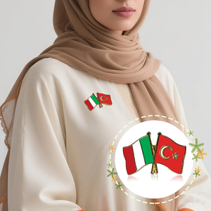 Insignias de esmalte suave con doble bandera personalizada, de solapa de Metal Pin, accesorios para ropa de traje, <span class=keywords><strong>intercambio</strong></span> internacional, Turquía, EE. UU. y más banderas - Product Image 5