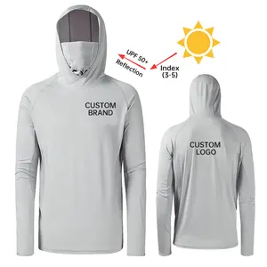 Prestatie Vissen Hoodie Voor Mannen Custom Upf 50 + Wandelen Surfen Sport Vissen Shirt Zonnescherm Lange Mouwen Shirt