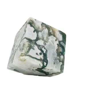 苔藓玛瑙立方体水晶散装批发高品质天然石材水晶愈合石苔藓玛瑙立方体