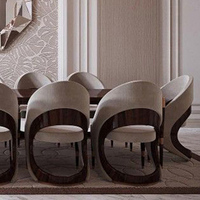 Table à manger ovale de luxe italienne avec plateau en marbre, ensemble de table à manger en bois 8 places, table à manger haut de gamme pour villa sur mesure
