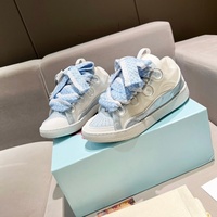 Chaussures de course Lanvine pour femme 2026 de haute qualité, luxueuses et confortables, avec empeigne en daim, semelle intermédiaire en caoutchouc, à lacets, scintillantes, printemps-hiver