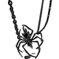 Colliers créatifs style punk rock, colliers à pampilles araignée hyperboliques, colliers ras-du-cou coréens à chaînes d'insectes pour femmes, bijoux de fête