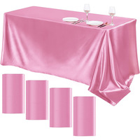 Nappe Rectangulaire en Satin Soie pour Décoration de Mariage et Banquet, Nappe en Tissu Lumineux et Soyeux