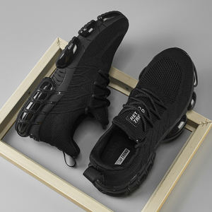 Zapatillas deportivas informales transpirables de tela elástica ligera con suela de goma y tendencia de moda para caminar por ocio - Product Image 4