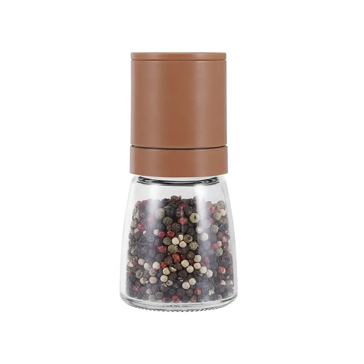 Küchen helfer Hot Sale 140ml Glas Glas Kunststoff körper Keramik Mais Upside Down Spice Salt Pepper Grinder