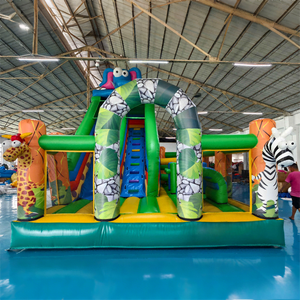Carrera de obstáculos inflable para niños Casa hinchable con tobogán Casa de rebote Venta al por mayor Patio interior inflable - Product Image 1