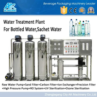Machine de traitement d'eau potable automatique en acier inoxydable, équipement de purification RO, pompe PLC pour hôtels et écoles
