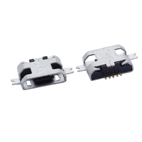 Connecteur femelle Micro USB SMD 5 broches à bord droit de 1,6 pouces pour carte de circuit imprimé, certifié ROHS, 1,8A 30V, vente en gros pour fabricants